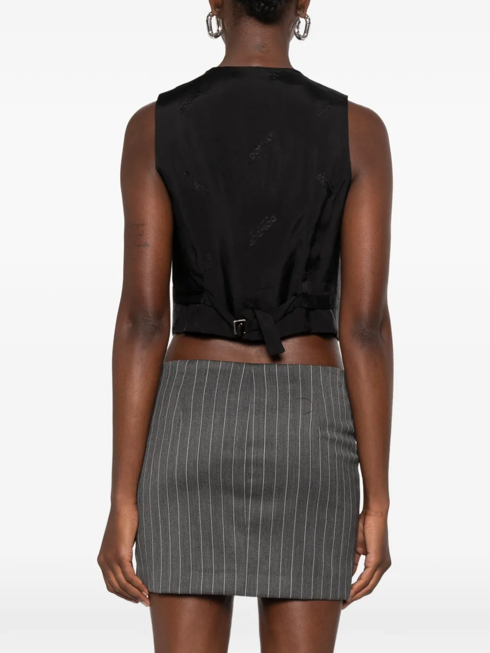 DONDUP Gilet met krijtstreep en V-hals Grijs