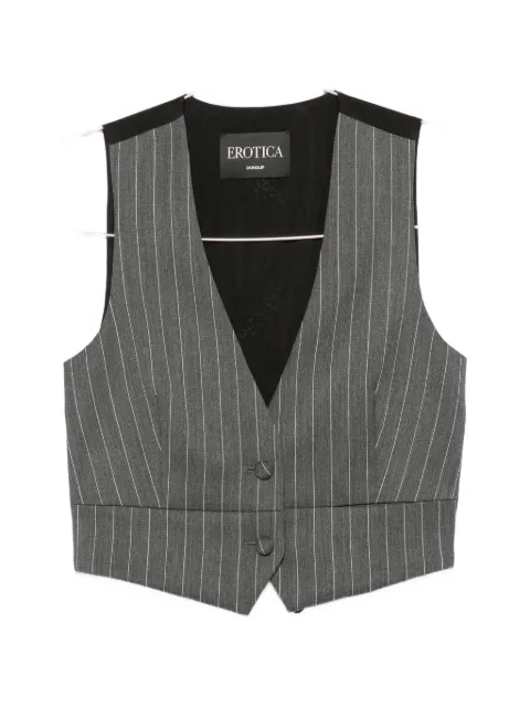 DONDUP pinstripe-pattern cropped waistcoat