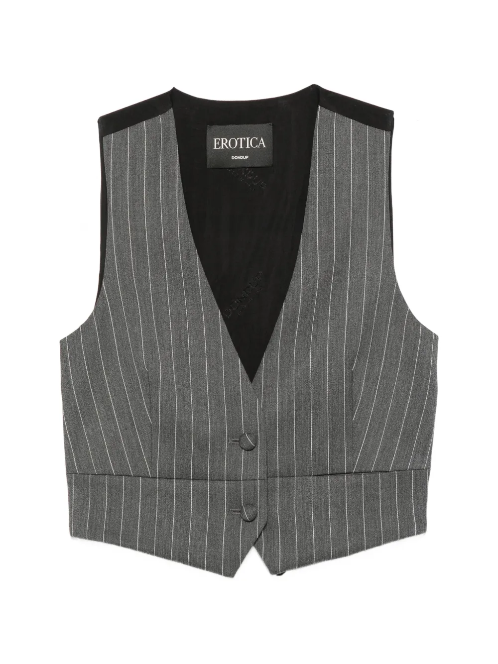 DONDUP pinstripe-pattern cropped waistcoat - Grigio