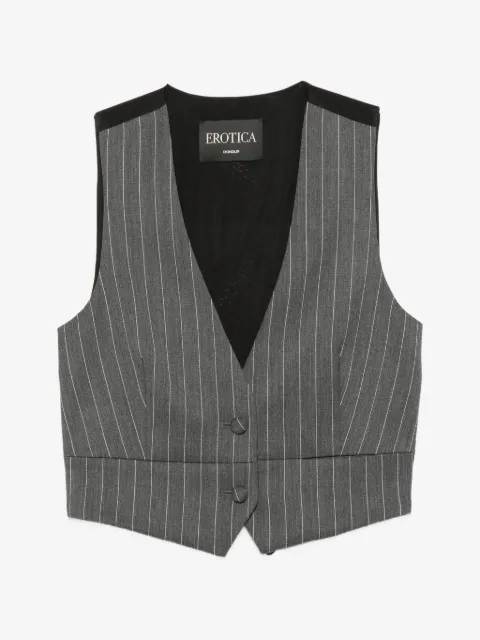 DONDUP pinstripe-pattern cropped waistcoat