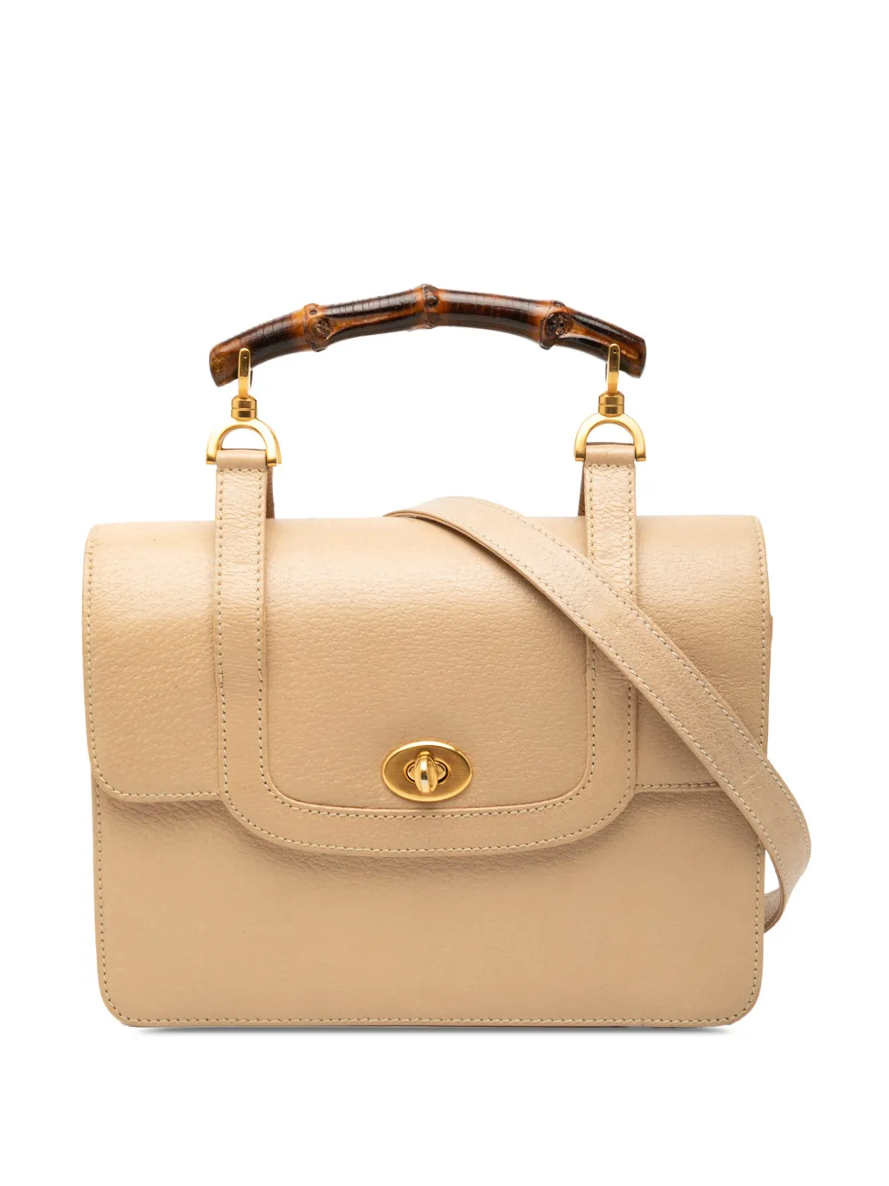 Gucci Pre-Owned Borsa a tracolla in pelle di vitello con manico in bambù XX secolo - Toni neutri