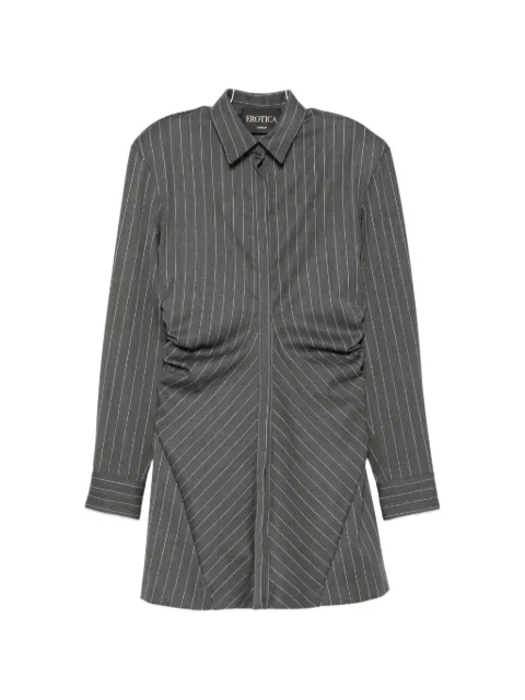 DONDUP pinstripe-pattern ruched-detailing mini dress