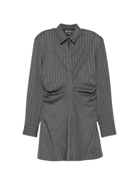 DONDUP pinstripe-pattern ruched-detailing mini dress