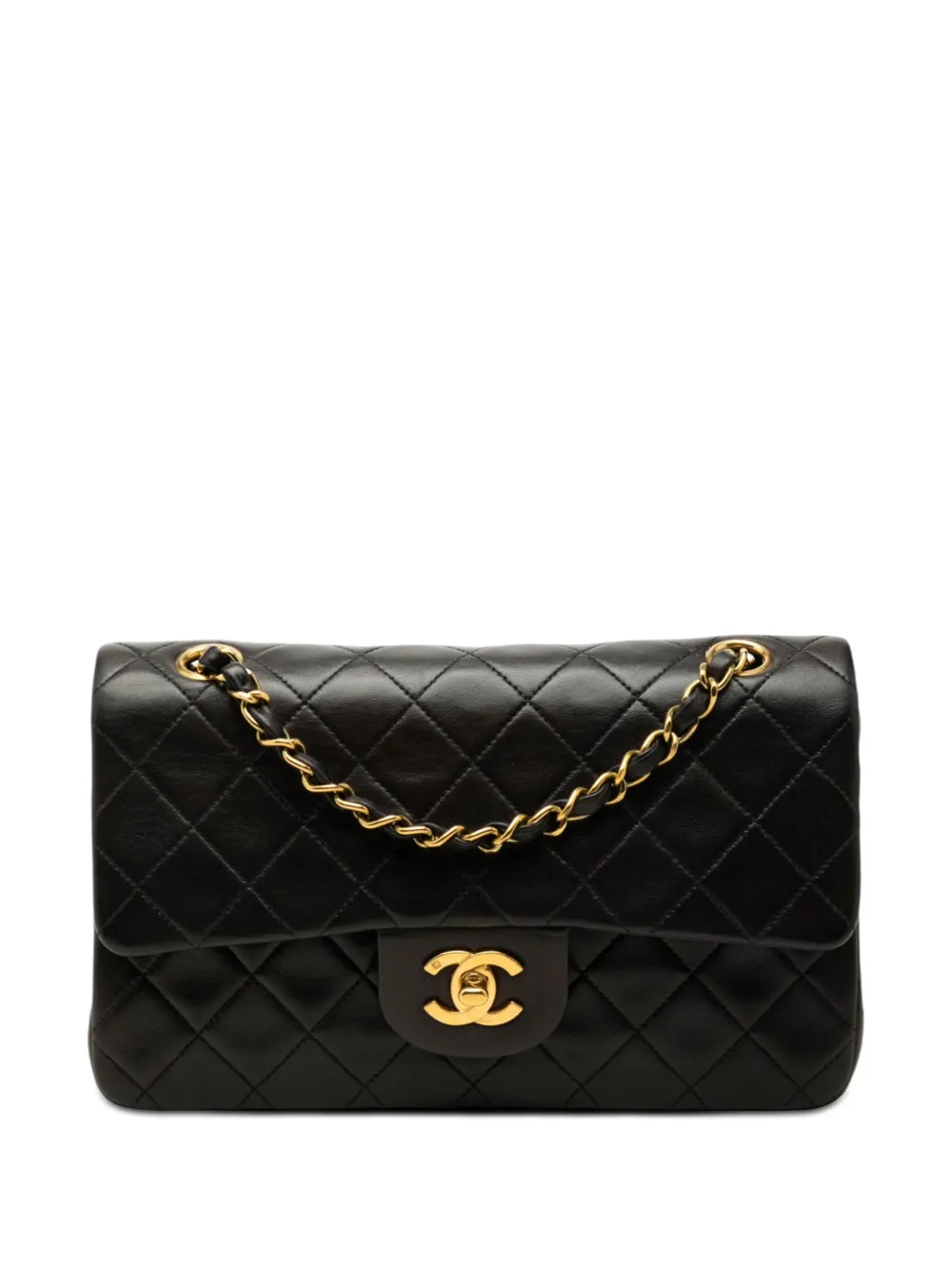 CHANEL Pre-Owned Borsa a spalla Classic Double Flap piccola in pelle di agnello 1991-1994 - Nero