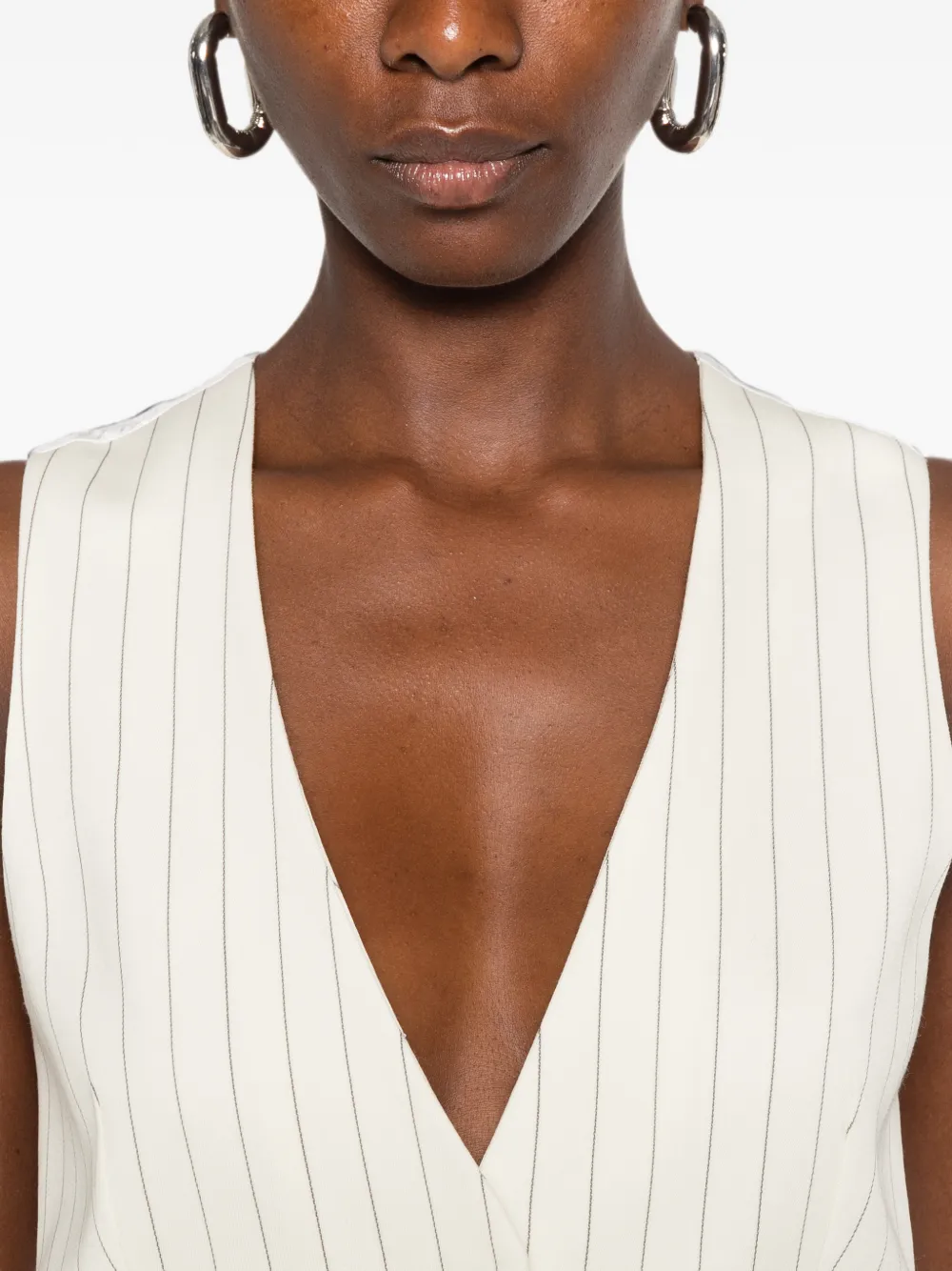DONDUP Gilet met krijtstreep Beige