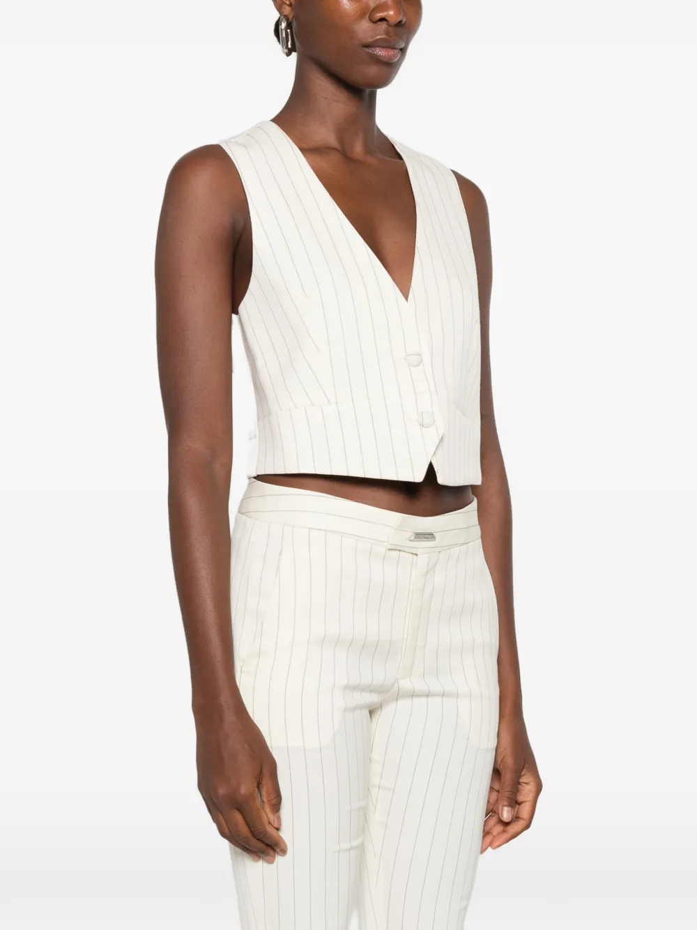DONDUP Gilet met krijtstreep Beige