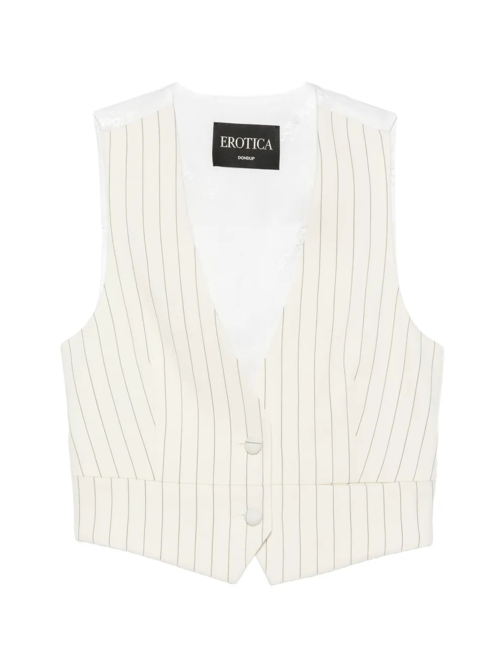 DONDUP pinstripe-pattern cropped waistcoat - Toni neutri