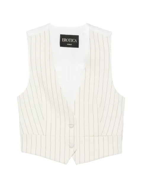 DONDUP pinstripe-pattern cropped waistcoat