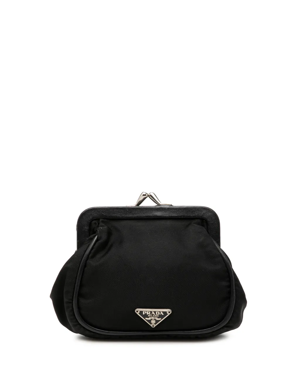 Prada Pre-Owned Pouch in tessuto con chiusura a bacio 2000-2013 - Nero
