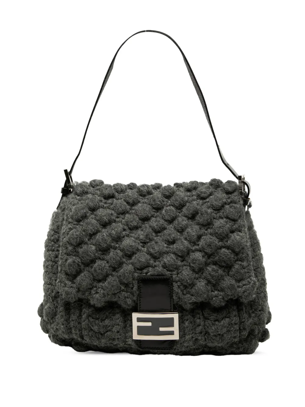 Fendi Pre-Owned Borsa a spalla Mamma Forever in lana all'uncinetto 2000-2010 - Grigio