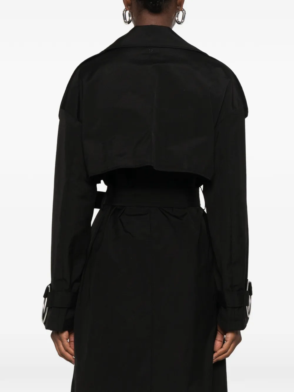 DONDUP Jas met ceintuur en ringdetail Zwart