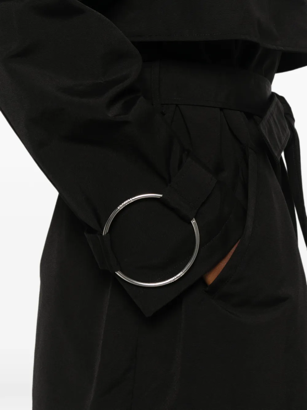 DONDUP Jas met ceintuur en ringdetail Zwart