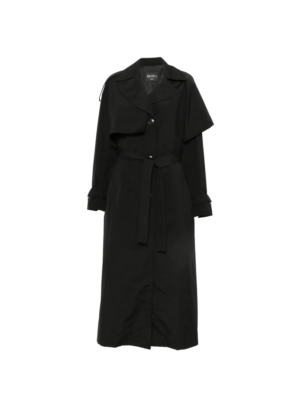 DONDUP belted ring-detail trench coat - Nero