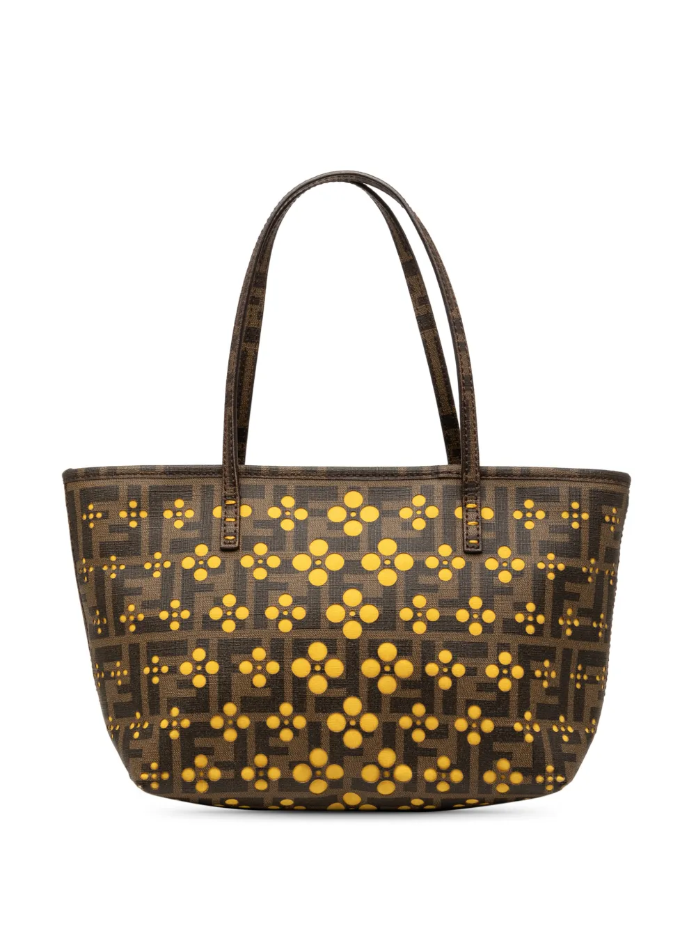 Fendi Pre-Owned Borsa tote Spalmati Roll piccola traforata con motivo Zucca 2010-2026 - Marrone