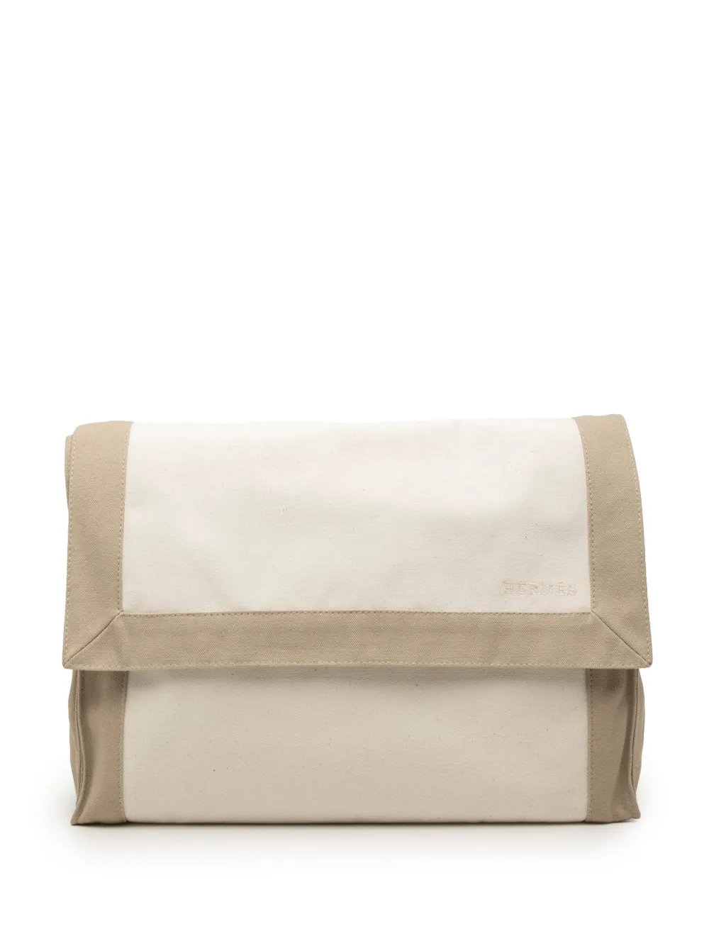 Hermès Pre-Owned Clutch Tapis de Selle in tela bicolore 2000-2026 - Marrone