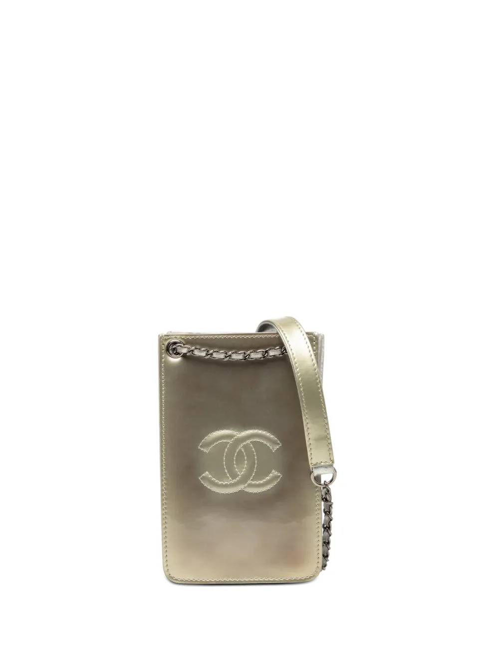 CHANEL Pre-Owned Portacellulare a tracolla CC con finitura lucida 2014 - Oro