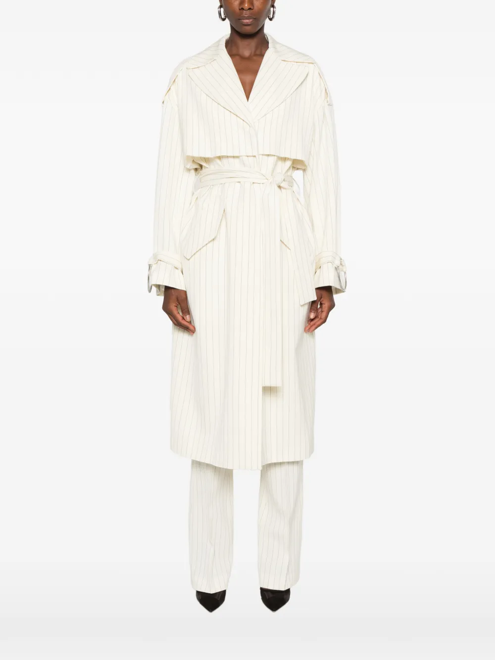 DONDUP Trenchcoat met krijtstreep Beige