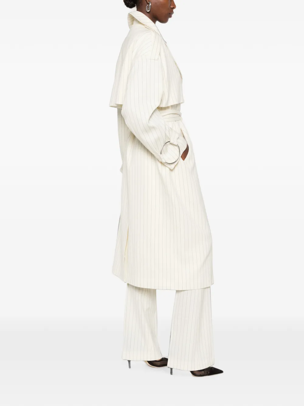 DONDUP Trenchcoat met krijtstreep Beige