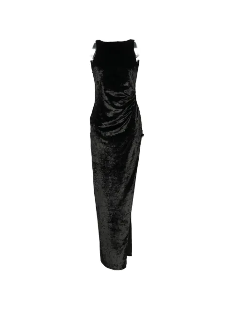 DONDUP velvet side-slit midi dress