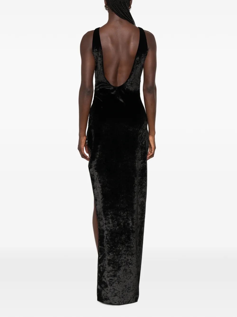 DONDUP maxi-dress met ruches en ringdetail Zwart