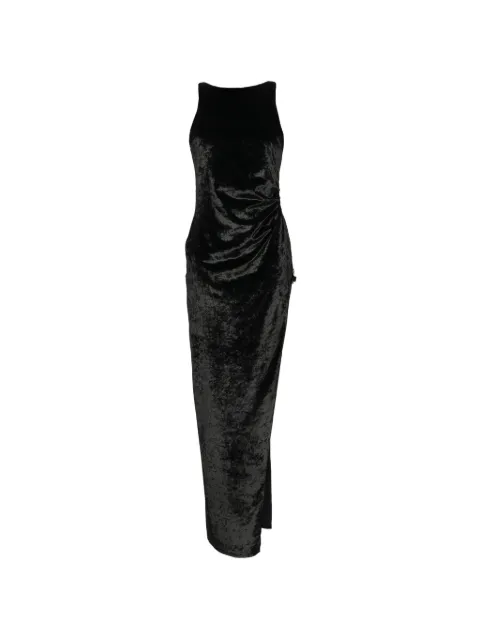 DONDUP vestido midi de terciopelo con abertura lateral