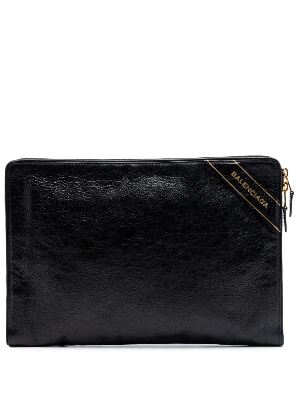 Balenciaga Pre-Owned Clutch Bazar in pelle di agnello 2017 - Nero