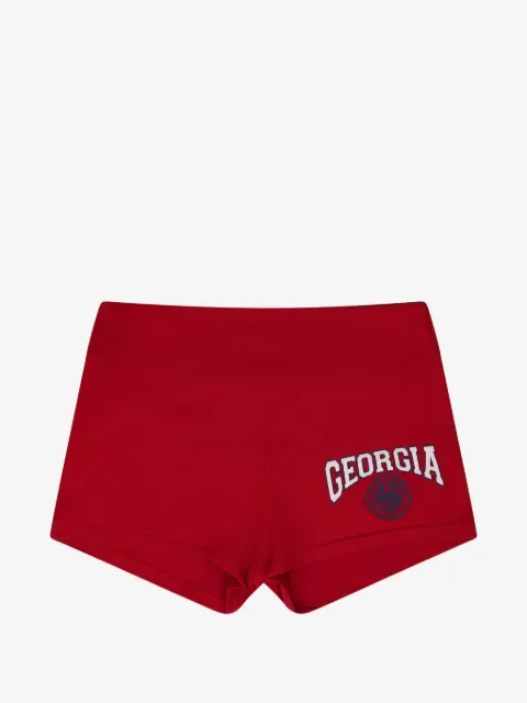 SP5DER Georgia logo-print mini shorts