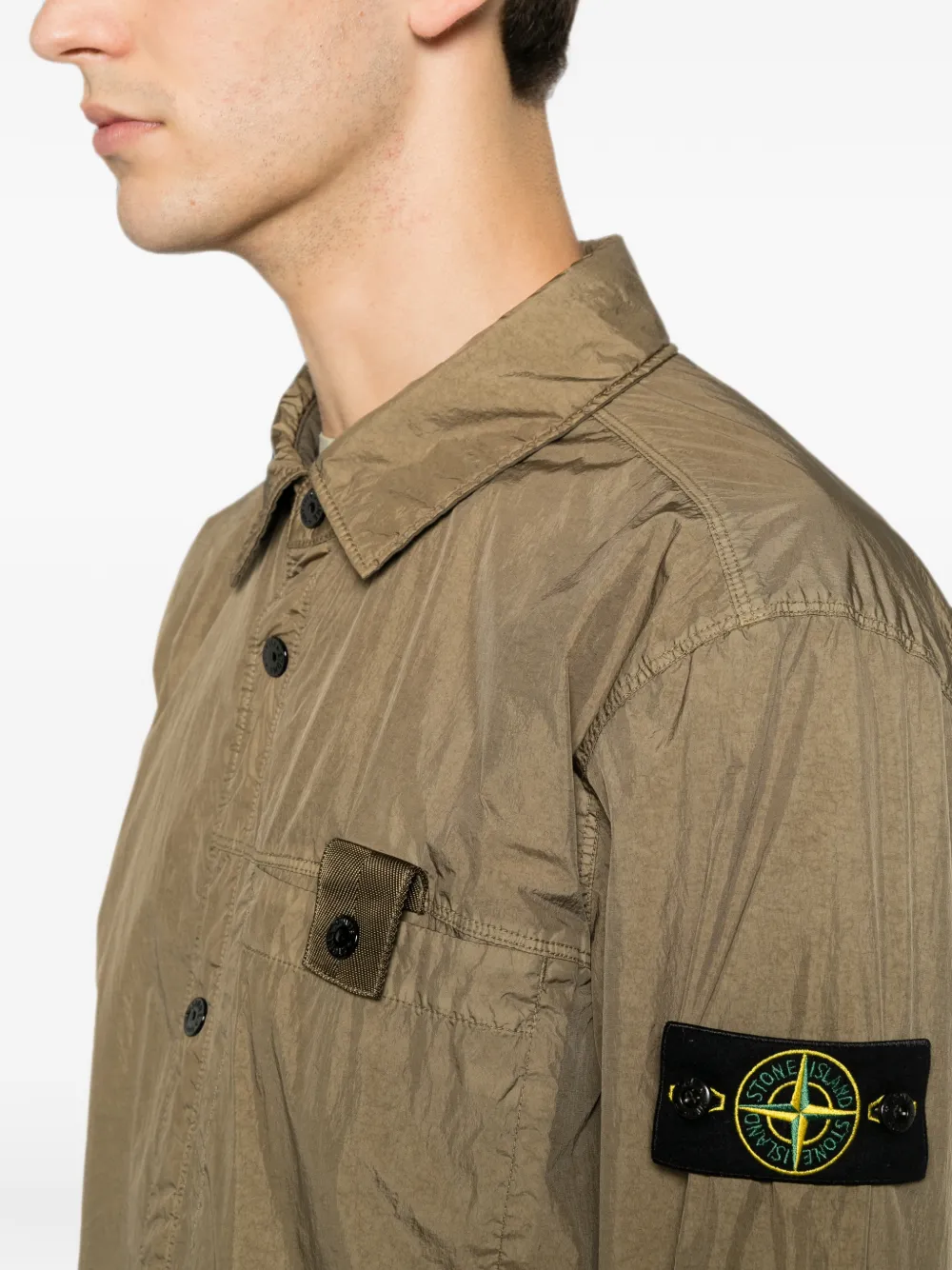 Stone Island Q100022 Reps NY gewatteerd trainingsjack met gekreukt effect Groen