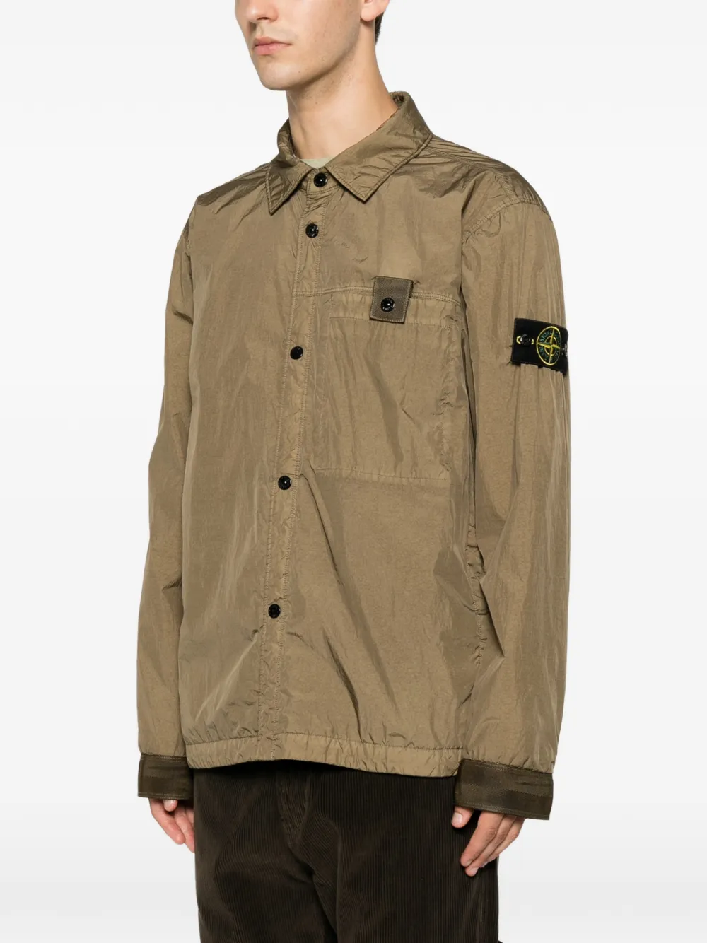 Stone Island Q100022 Reps NY gewatteerd trainingsjack met gekreukt effect Groen
