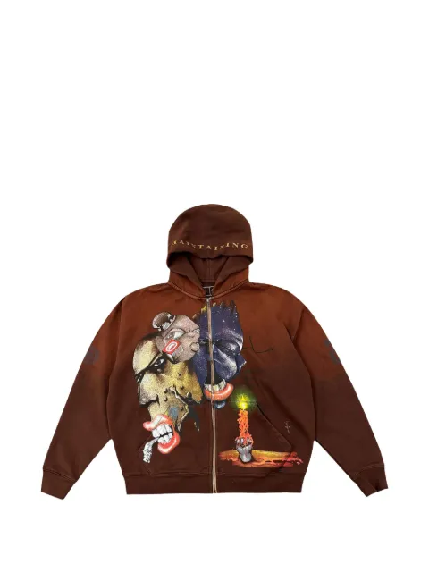 Travis Scott x  Ecko Maintaining graphic-print zip-up hoodie
