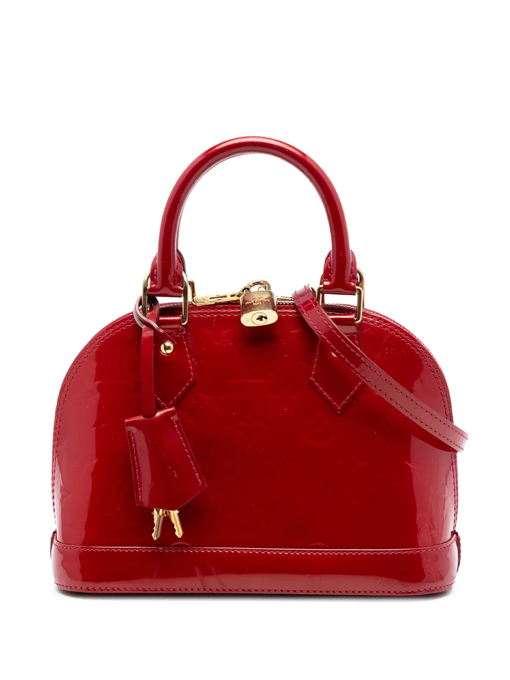 Louis Vuitton Pre-Owned Borsa a tracolla Alma BB in pelle Vernis con monogramma 2013 - Rosso