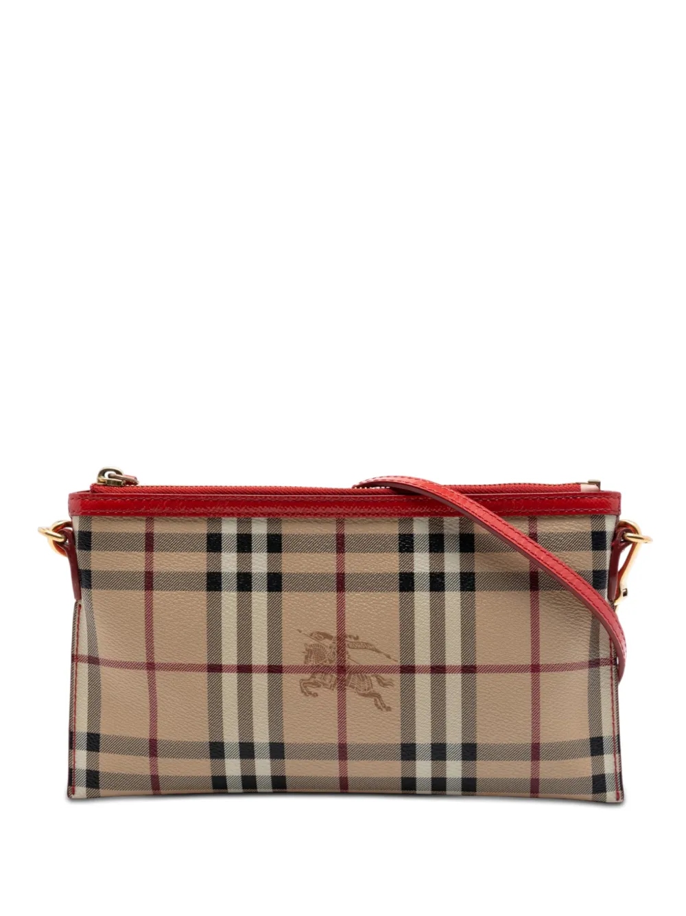Burberry Pre-Owned Borsa a tracolla Haymarket Check in tela cerata Peyton 2000-2017 - Toni neutri