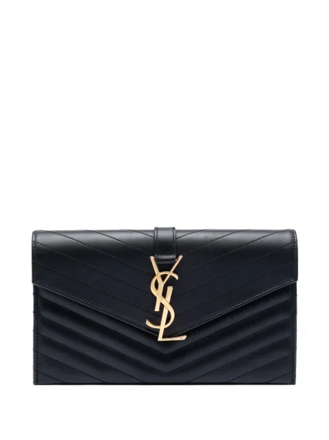 Saint Laurent Pre-Owned bolsa de mano de piel de cordero Chevron Monogram 2014