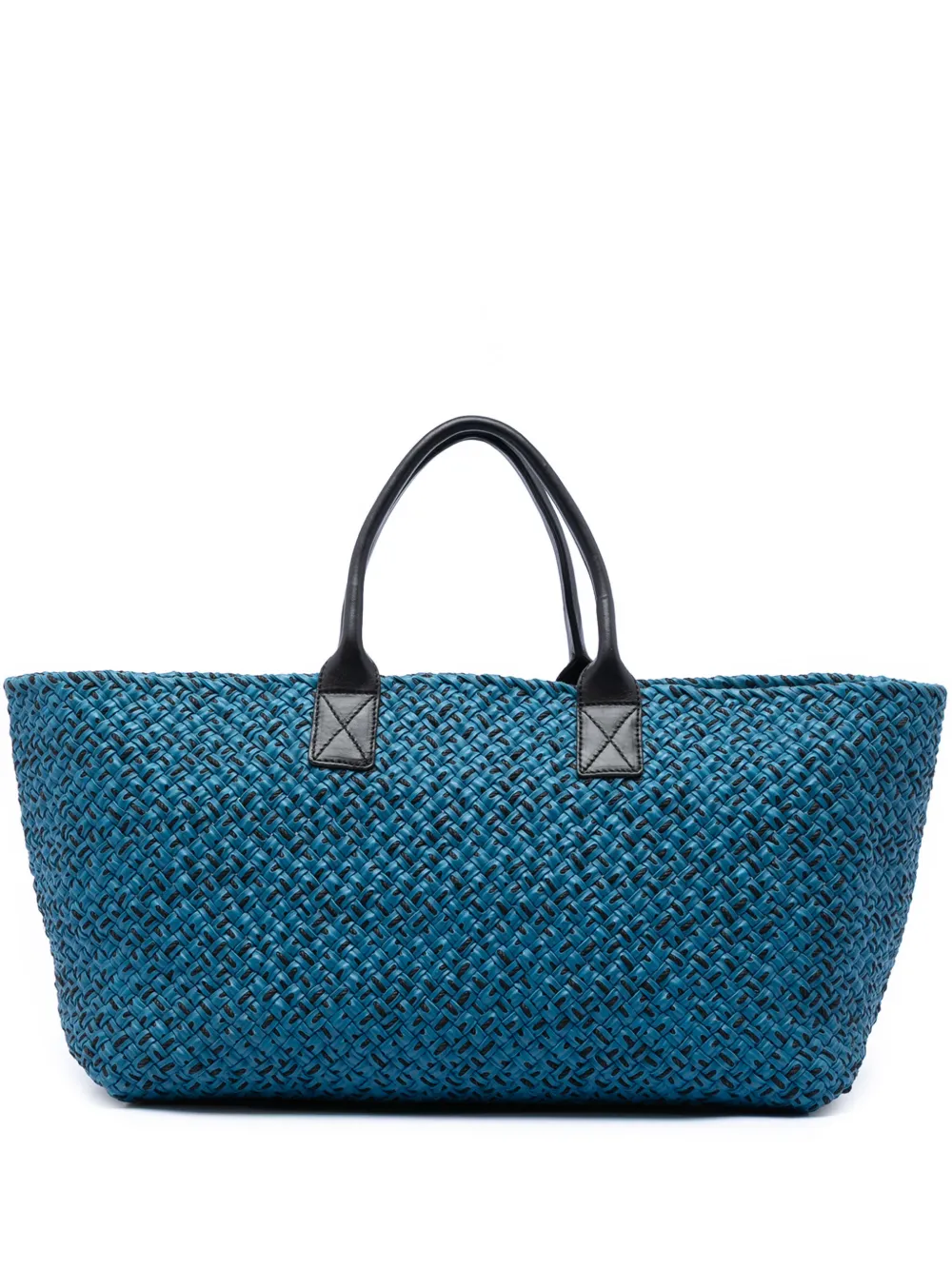 Bottega Veneta Pre-Owned 2010 Large Lambskin Intreccio Cabat tote bag - Blue
