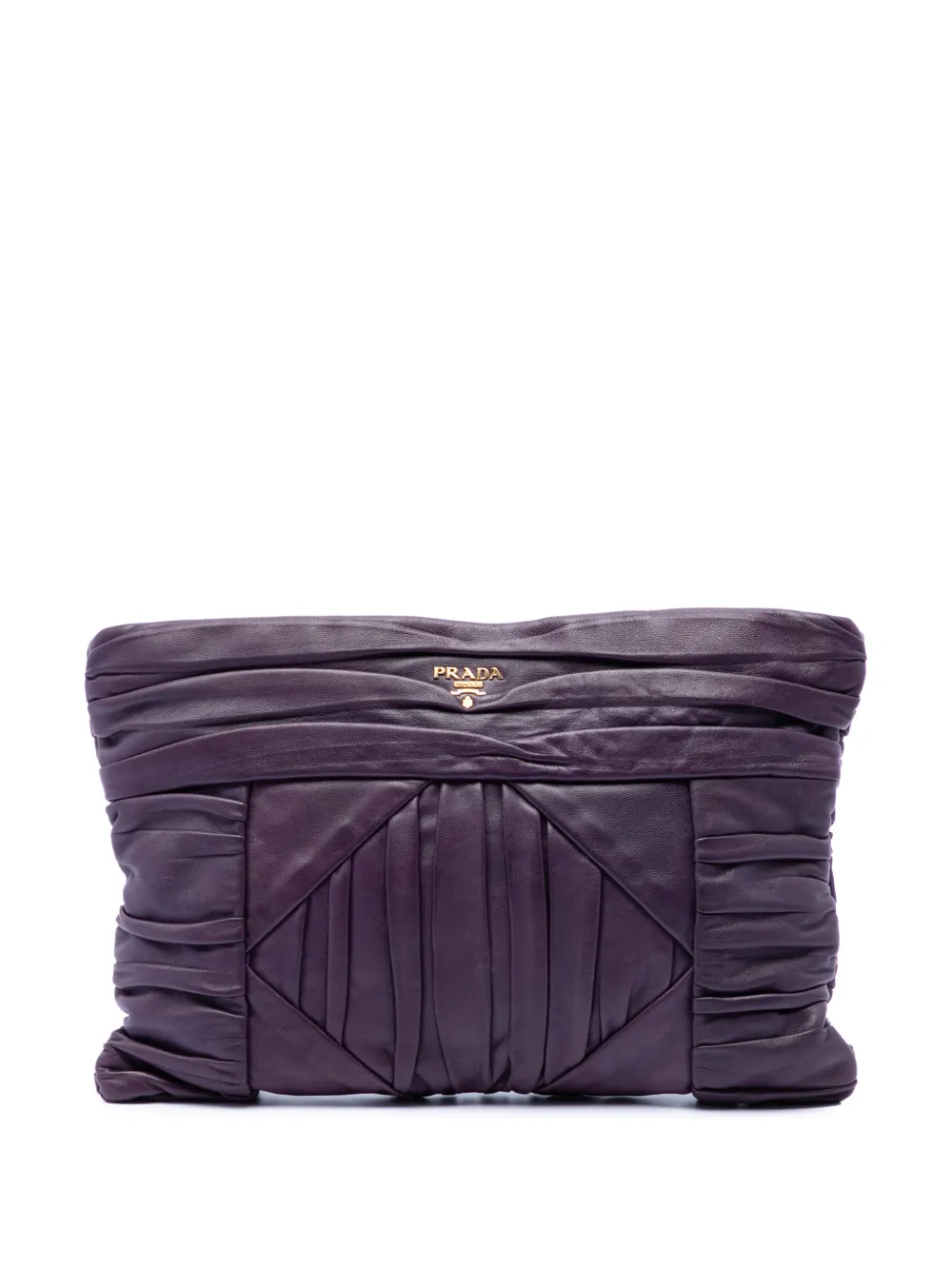 Prada Pre-Owned Clutch in nappa plissettata 2010-2026 - Viola