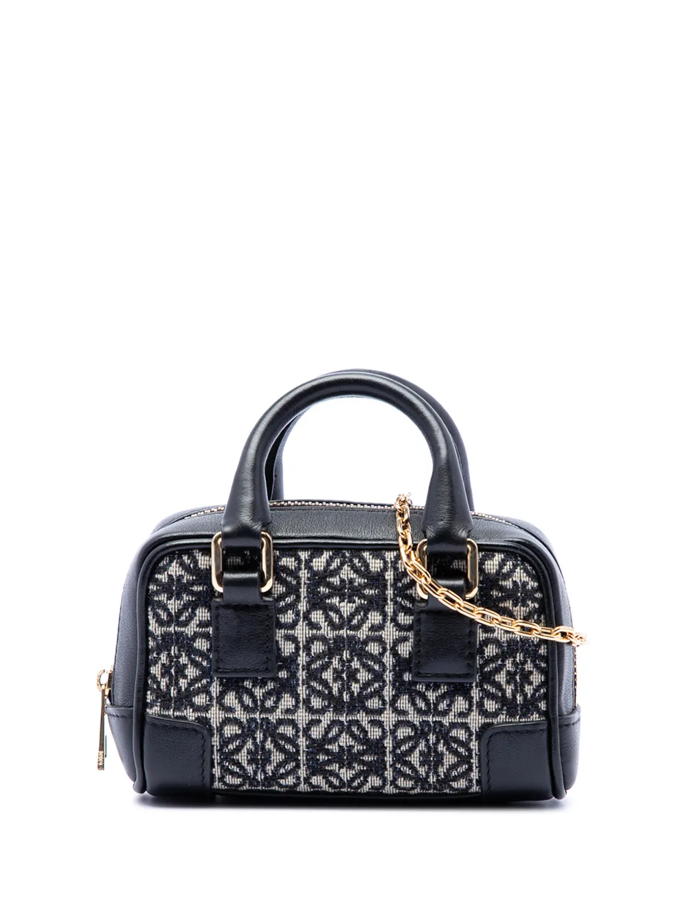 Loewe Pre-Owned Borsa a tracolla Amazona nano in tela con motivo Anagram 2021 - Nero