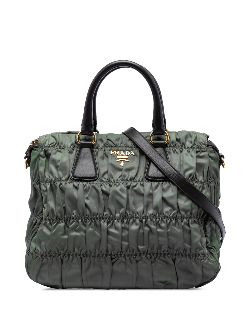 Prada Pre-Owned Borsa a tracolla Tessuto Gaufre 2013-2026 - Verde