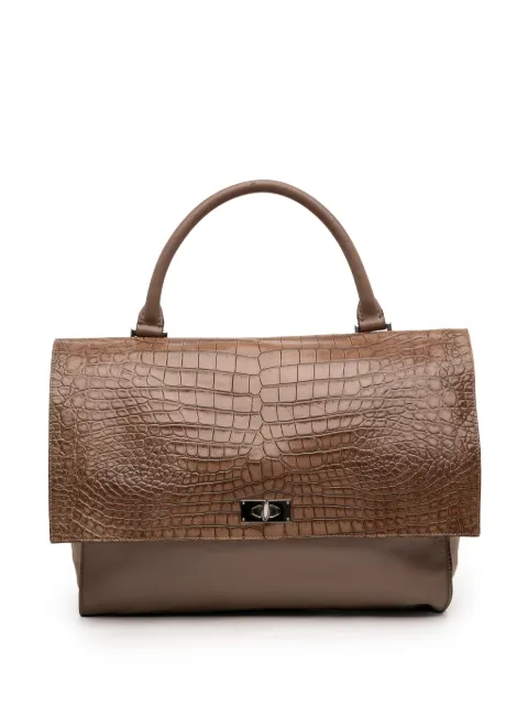 Givenchy Pre-Owned 2014 Medium Croc Embossed Calfskin Shark Lock satchel