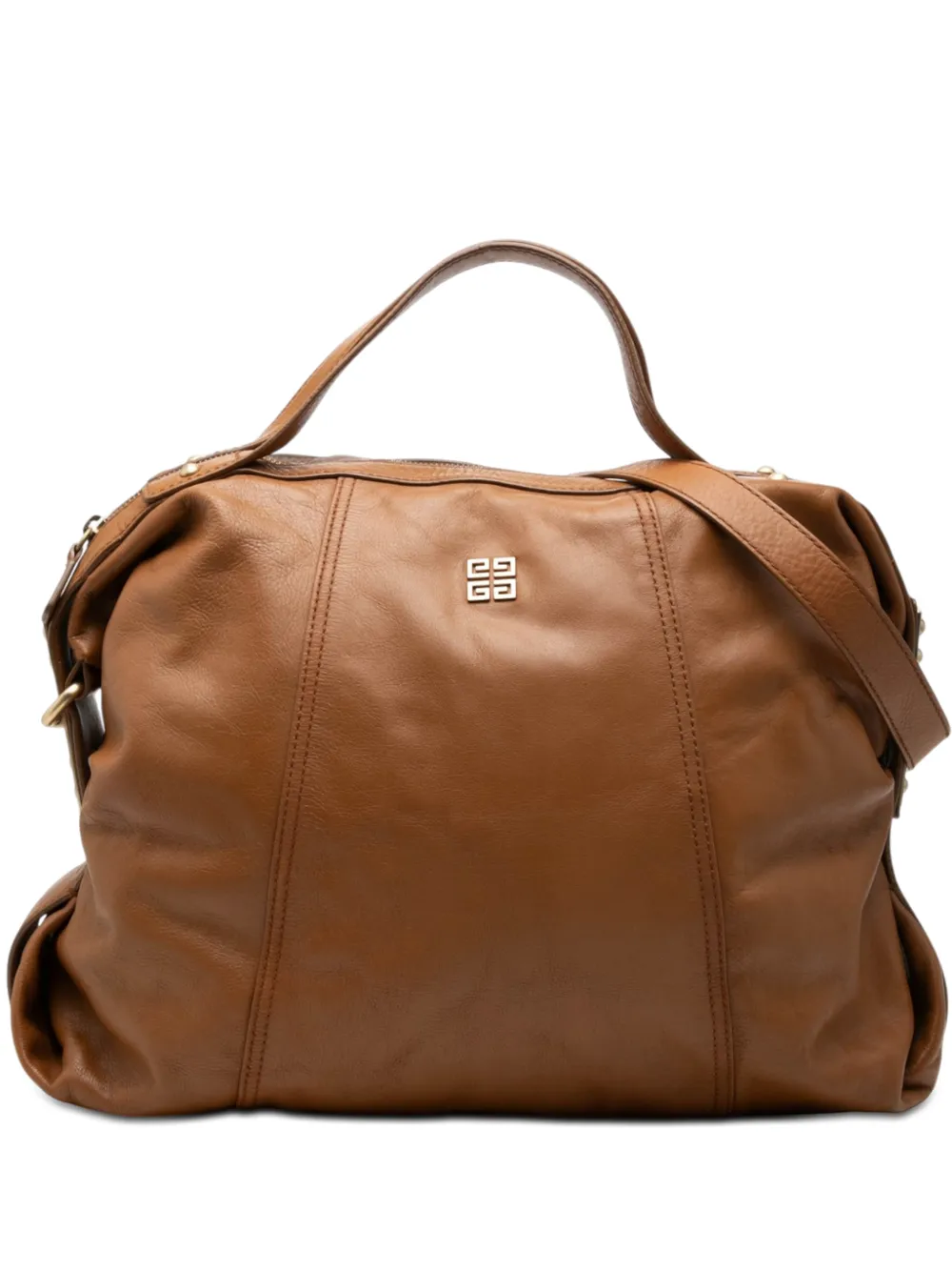 Givenchy Pre-Owned Borsa a tracolla in pelle con logo 2010-2026 - Marrone
