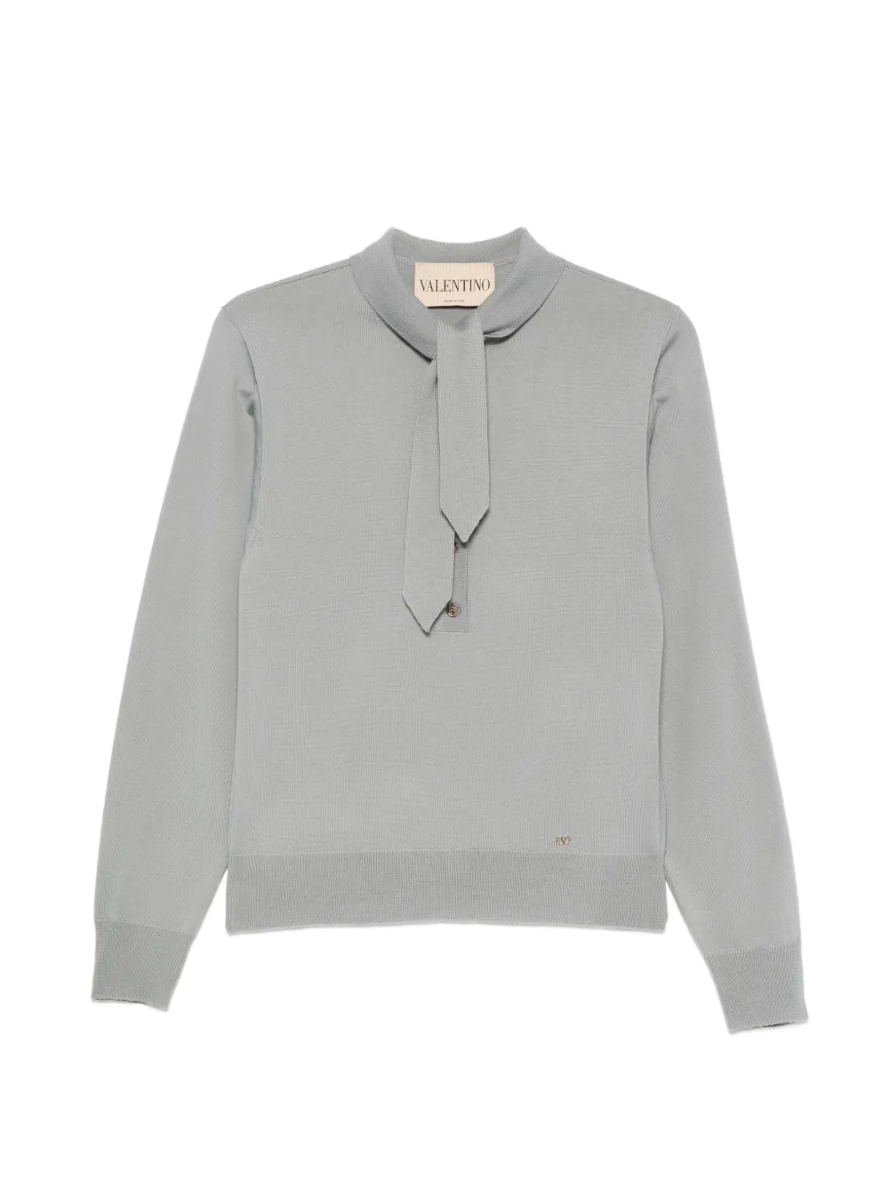 Valentino Garavani tie-neck button-up polo shirt - Grau