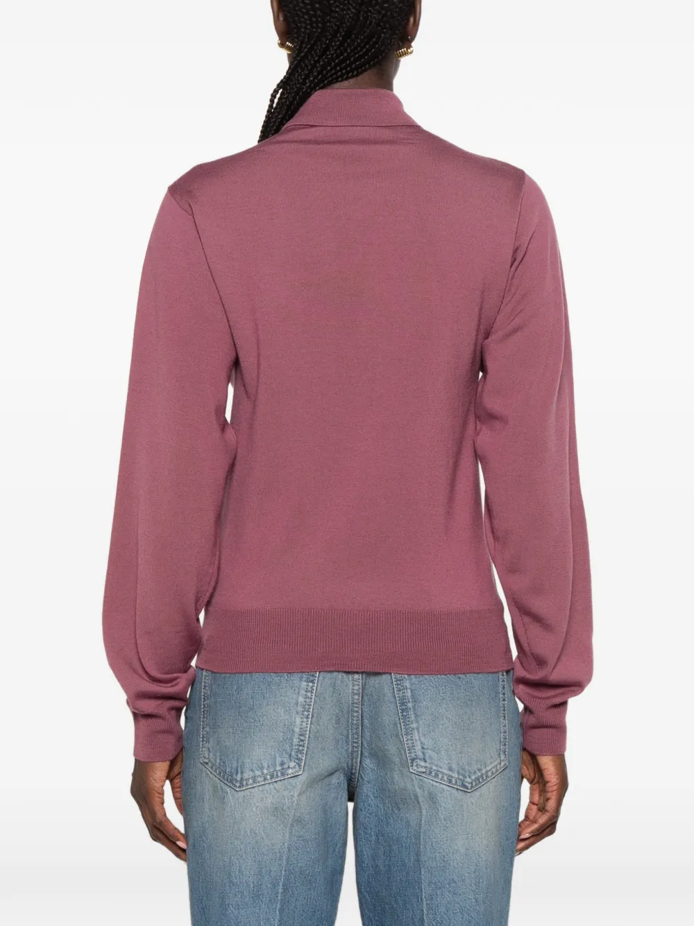 Valentino Garavani Button-up poloshirt met gestrikte hals Paars