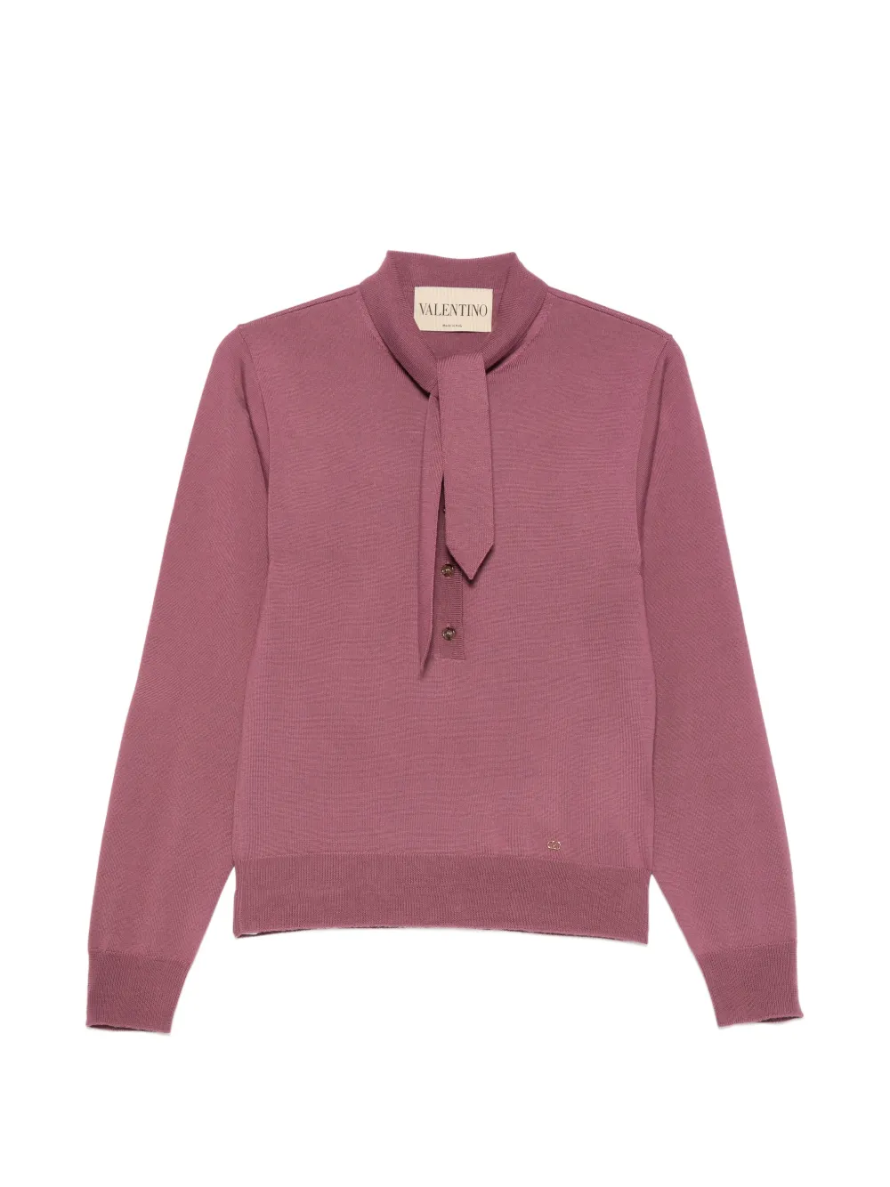 Valentino Garavani tie-neck button-up polo shirt - Violett