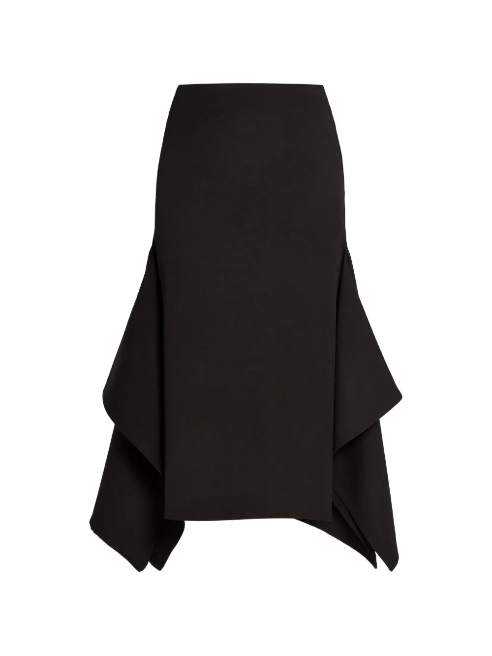 ERDEM side-draped woo midi skirt - Nero