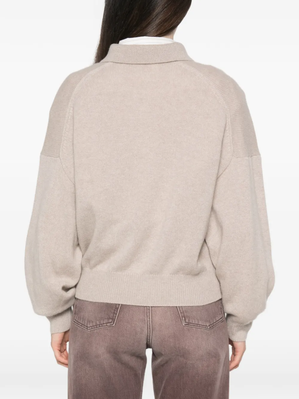 Lisa Yang Poloshirt met knoopsluiting Beige