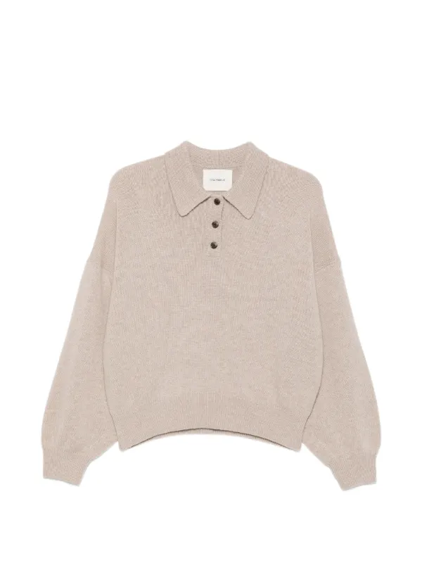 Lisa Yang Button-fastening Polo Shirt in Neutrals