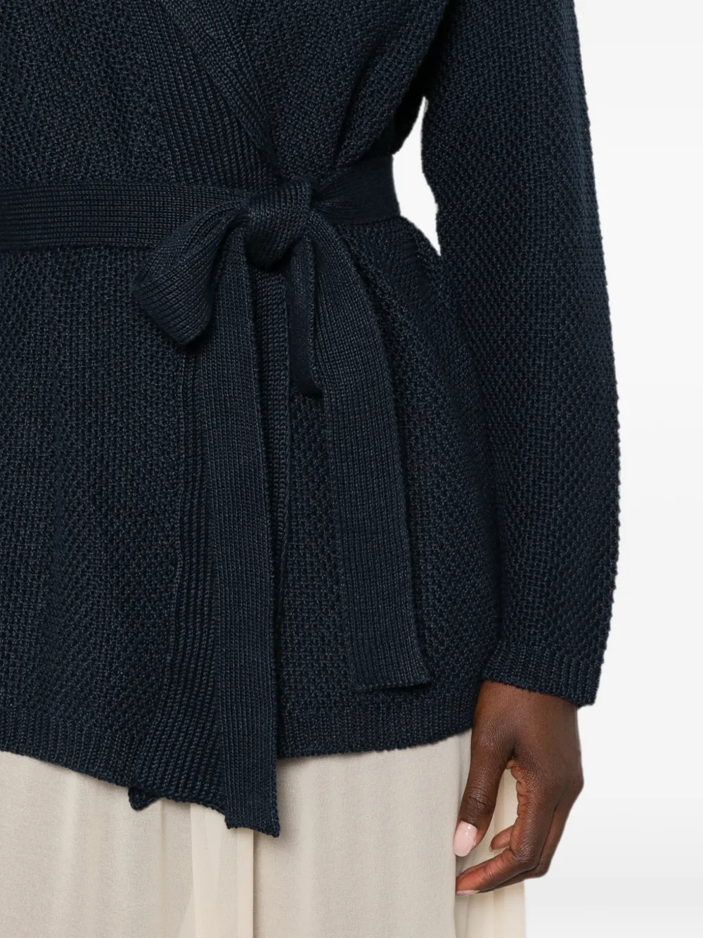'S Max Mara Vest met sjaalkraag en ceintuur Blauw
