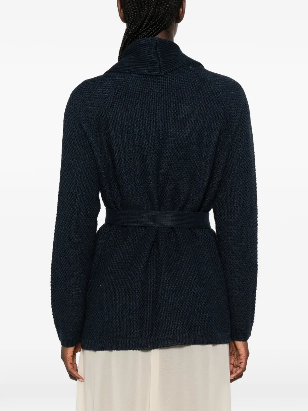 'S Max Mara Vest met sjaalkraag en ceintuur Blauw