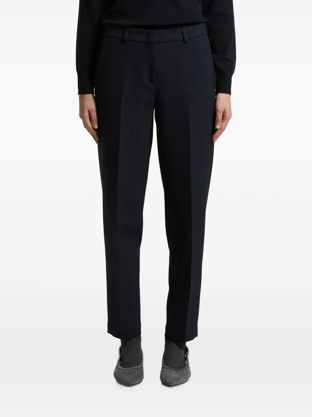 Peserico pressed-crease belt-loop trousers - Blu