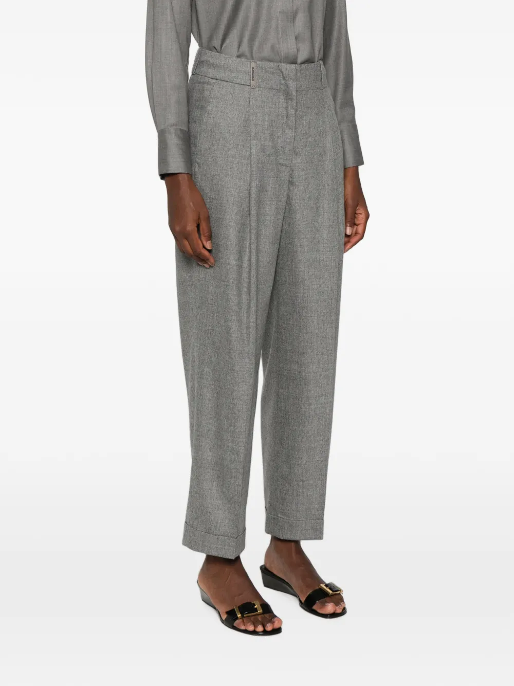 Peserico Straight broek met plooien Grijs