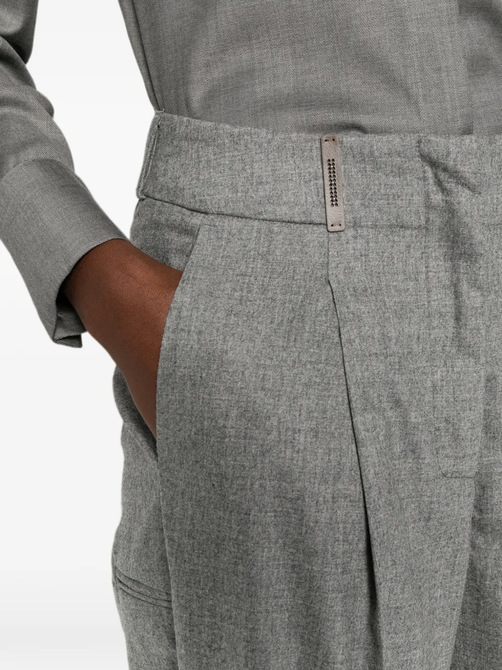 Peserico Straight broek met plooien Grijs